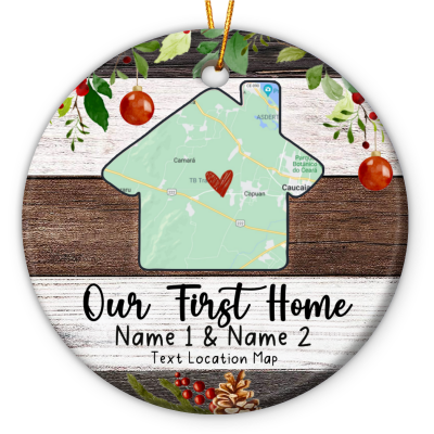 our first home christmas ornament custom first home map ceramic ornament new home christmas decoration
