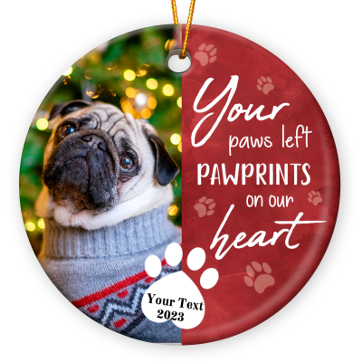 Custom Dog Memorial Christmas Photo Ornament