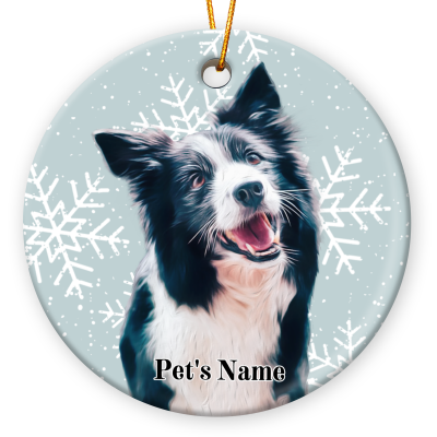 Personalized Dog Christmas Ornament, Pet Portrait Christmas Decoration