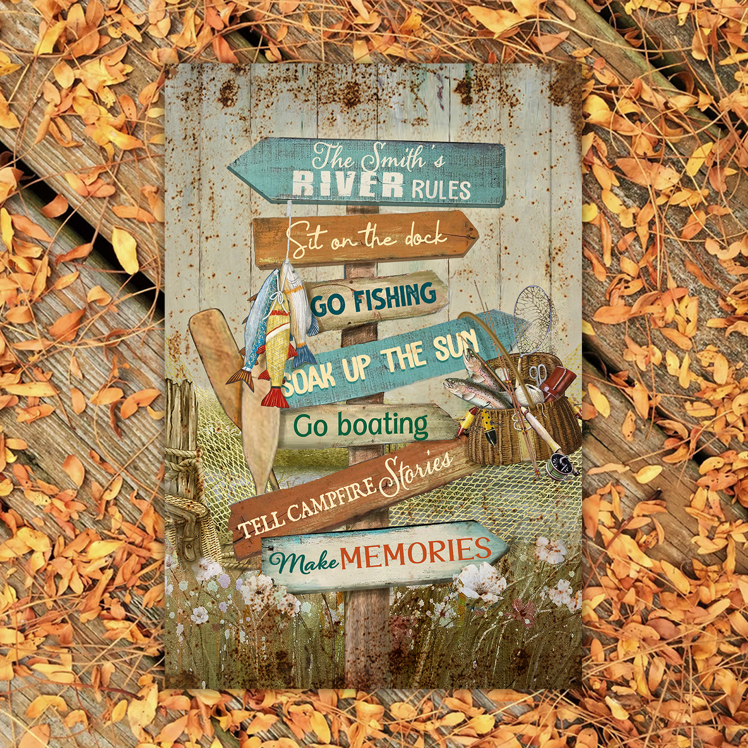 Personalized River House Rules Metal Sign, Custom River House Decor