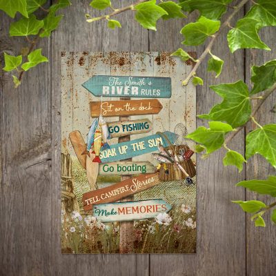 Personalized River House Rules Metal Sign, Custom River House Decor