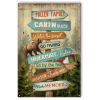 Personalized Cabin Rules Metal Sign, Custom Hunting Log Cabin Decor