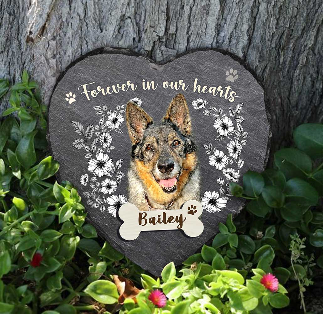 17+ Heartwarming and Unique Dog Memorial Gifts to Honor Your Beloved Pet 16 Personalized Pet Memorial Stone Forever In Our Hearts, Custom Dog Memorial Stone with Photo, Pet Loss Gifts