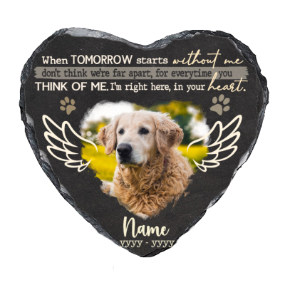 Custom Pet Memorial Heart Slate with Photo, Personalised Dog Memorial Gifts, Loss Of Dog Gift, Pet Memorial Gifts