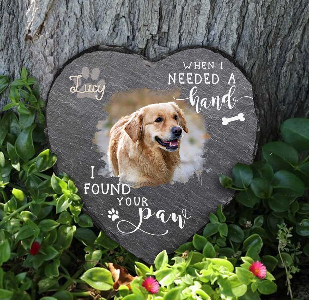 Pet Memorial Stone - 5 Best Pet Grave Marker Ideas 12 When I Need A Hand I Found Your Paw Personalized Pet Memorial Stone, Custom Dog Memorial Stone, Pet Loss Gifts