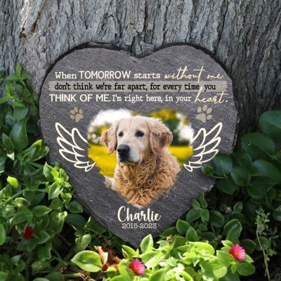 When Tomorrow Starts Without Me Custom Pet Stone, Personalized Dog Memorial Stone, Pet Sympathy Gifts