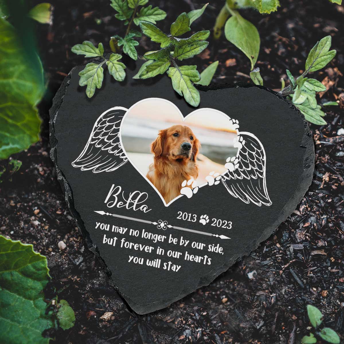 Custom No Longer By Our Side Pet Memorial Stone, Personalized Sympathy Gift For Loss Of Dog 1 Custom No Longer By Our Side Pet Memorial Stone, Personalized Sympathy Gift For Loss Of Dog