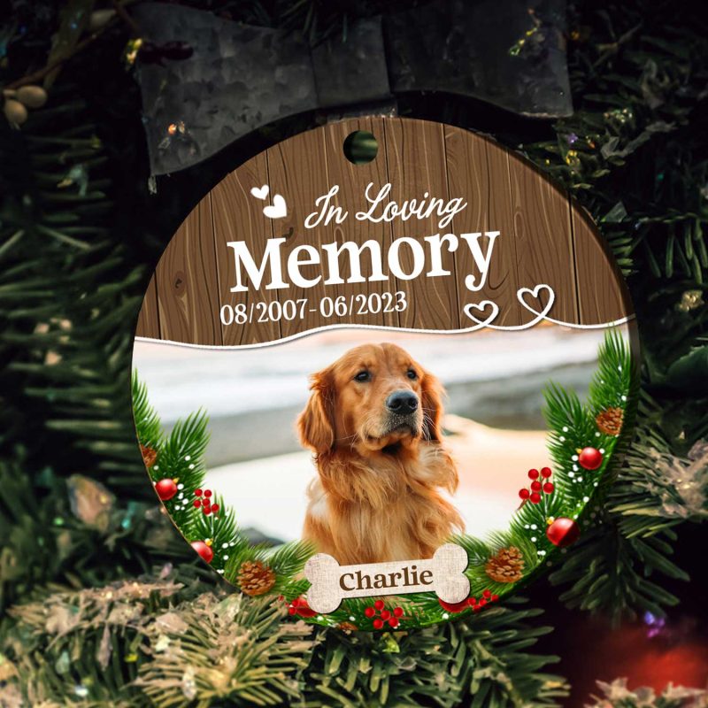 In Loving Memory Pet Photo Ceramic Ornament, Pet Loss Gift, Dog ...