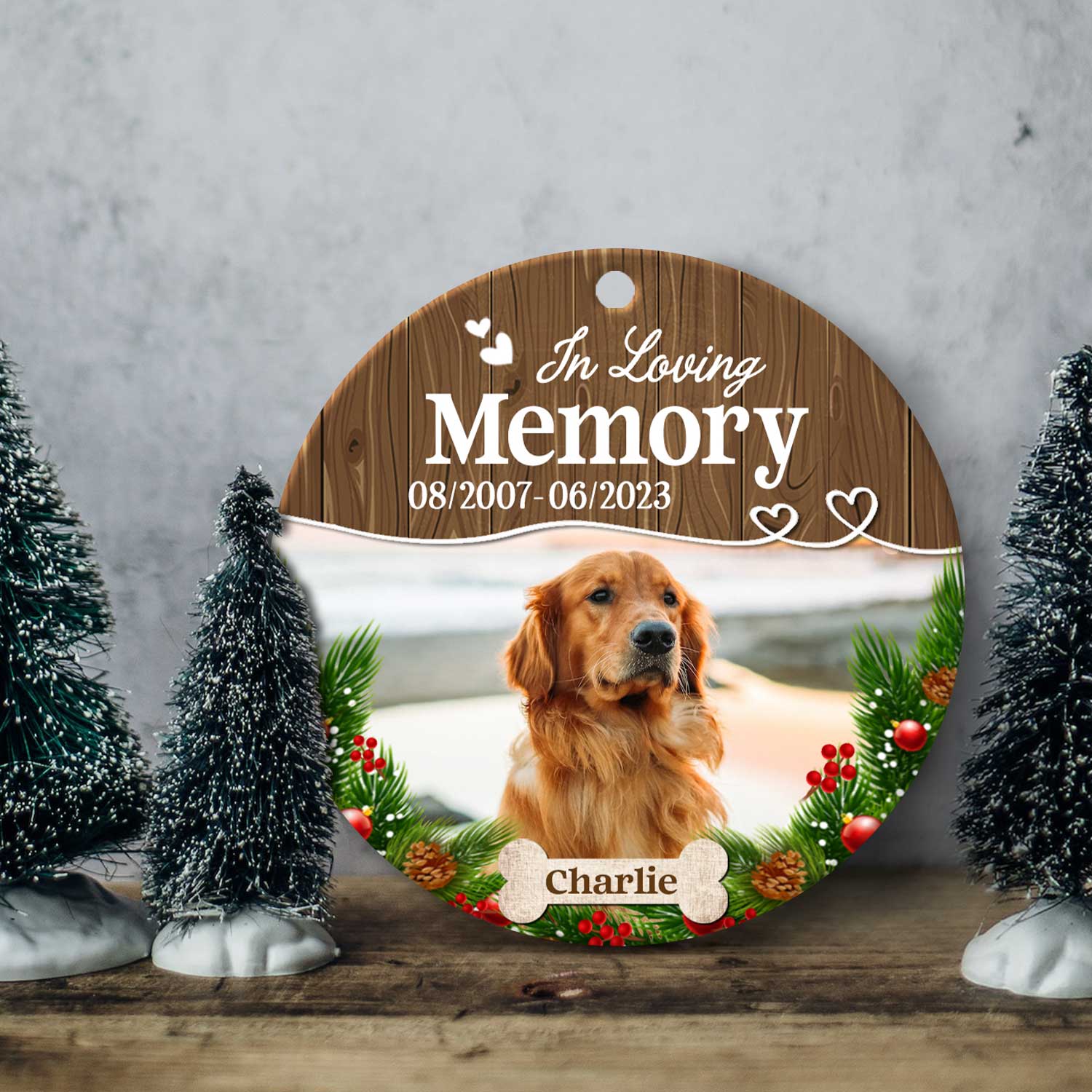 10+ Best Dog Loss Sympathy Gifts for Grieving Dog Owners 2023 12 in loving memory pet photo ornament pet loss gift dog memorial christmas ceramic ornament