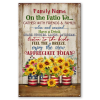On The Patio We Gather With Friends And Family Metal Sign, Patio Sign With Personalized Name, Patio Outdoor Decoration