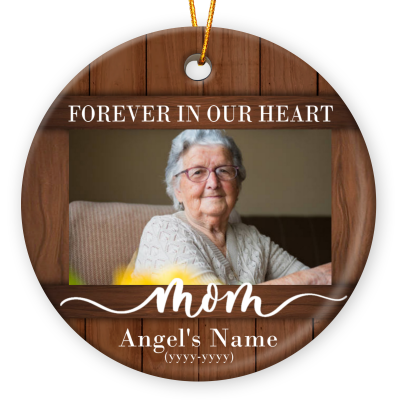 Personalized Mom Memorial Ceramic Ornament, Loss Of Mother Gifts, In Memory Of Mom Christmas Ornament