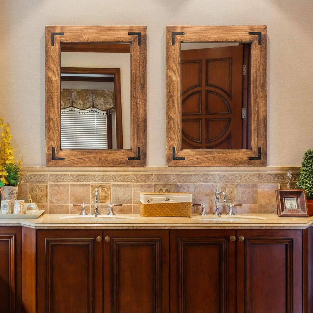 Rustic Wooden Framed Wall Mirror