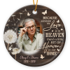 Personalized Memorial Christmas Ceramic Ornaments, Remembrance Ornament With Photo, Because Someone We Love Is In Heaven
