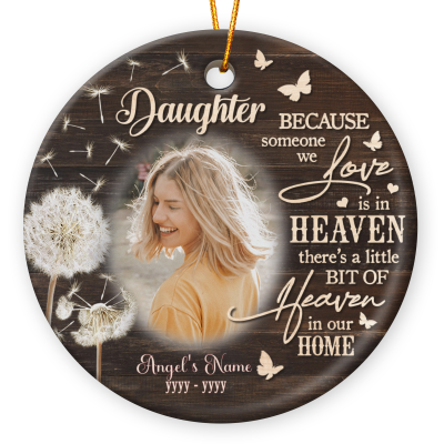 Daughter Memorial Christmas Ceramic Ornament Personalized, Memorial Gift Loss of Daughter, Memorial Gift Loss of Daughter