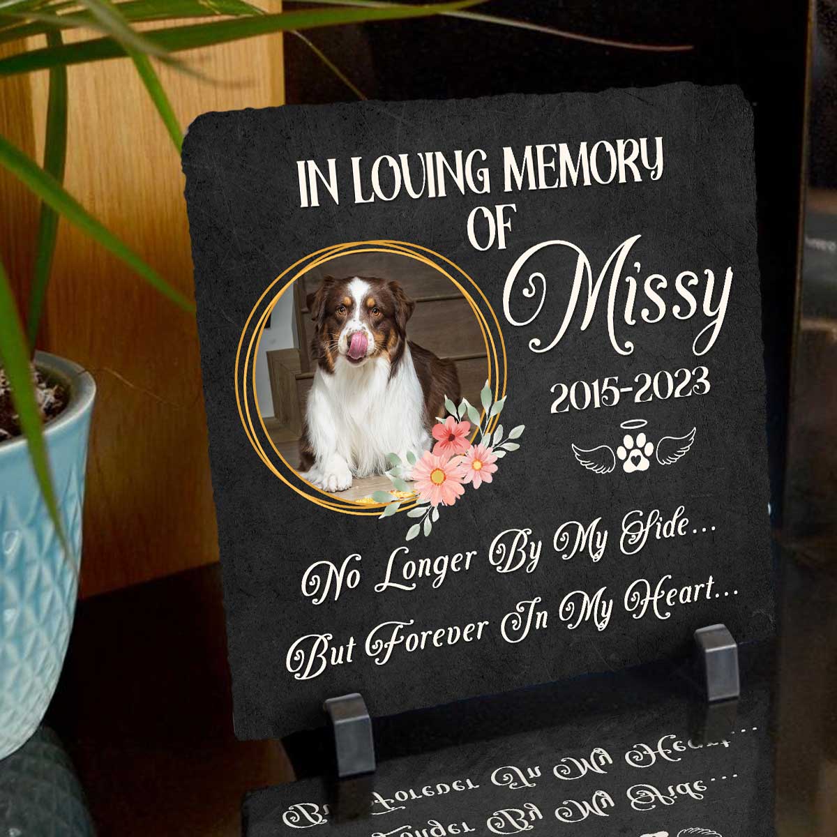 Personalized In Loving Memory Dog Photo Rock Slate, Dog Remembrance Gift, Pet Loss Gift 1 Personalized In Loving Memory Dog Photo Rock Slate, Dog Remembrance Gift, Pet Loss Gift