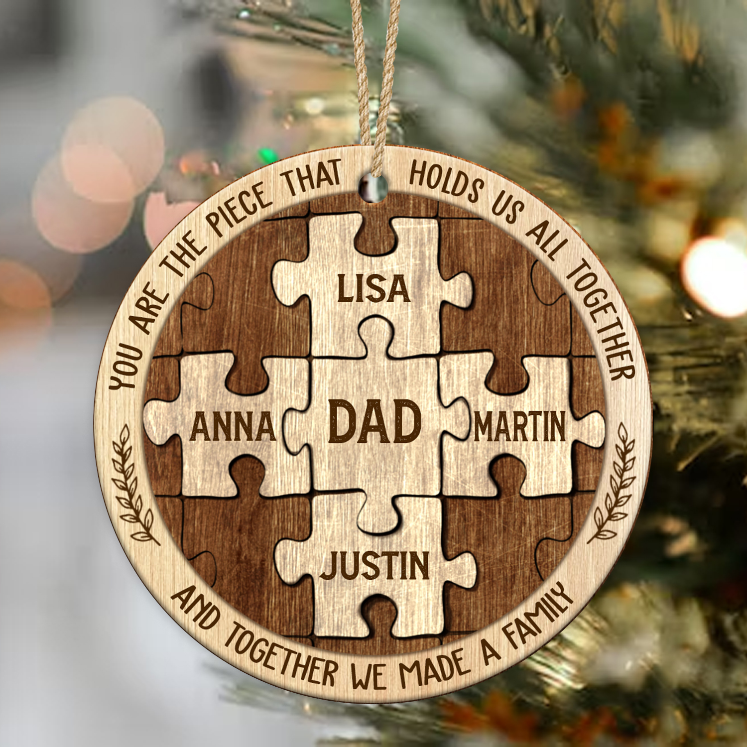 Personalised Family Christmas Ceramic Ornament With Names, Family Christmas Decor, Ornaments With Family Names 1 personalised family christmas ceramic ornament with names family christmas decor ornaments with family names