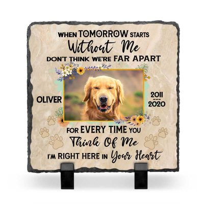 Dog Memorial Stone Personalized, When Tomorrow Starts Without Me Pet Loss Keepsake, Pet Grave Marker