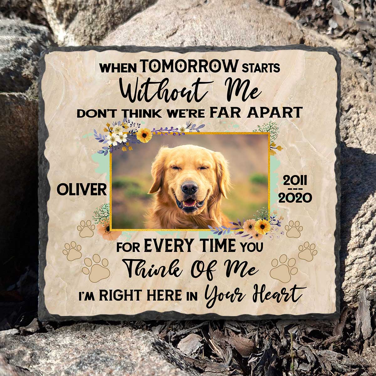 17+ Heartwarming and Unique Dog Memorial Gifts to Honor Your Beloved Pet 19 Dog Memorial Stone Personalized, When Tomorrow Starts Without Me Pet Loss Keepsake, Pet Grave Marker