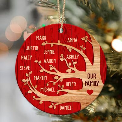 Christmas Ornaments With Family Member Names, Family Christmas Gifts, Family Tree Ornament Christmas Decoration