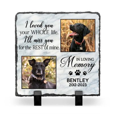 Dog Memorial Stone For Garden Personalized, Dog Memorial Keepsakes, Dog Grave Marker With Photo