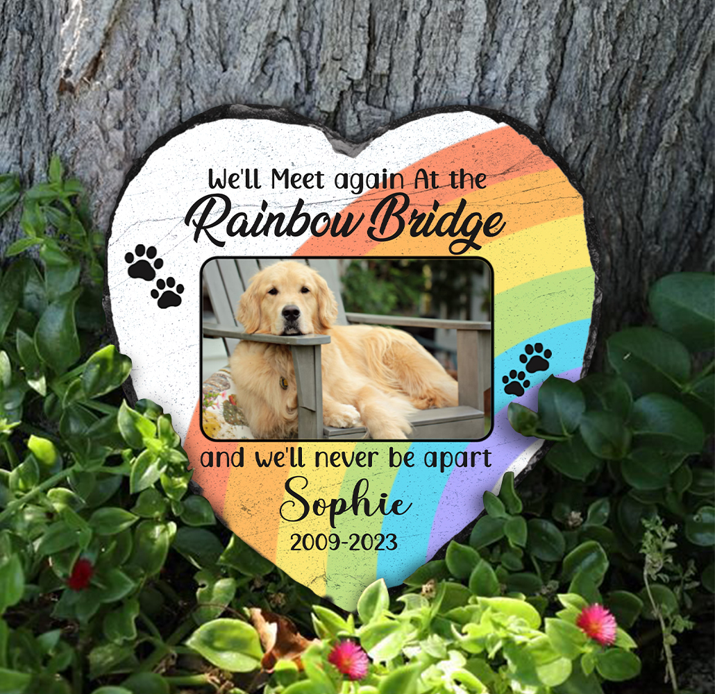 We'll Meet Again Dog Memorial Rock Slate, Personalized Gifts To Remember A Pet, Loss Of Pet Stone for Garden or Home 1 We'll Meet Again Dog Memorial Rock Slate, Personalized Gifts To Remember A Pet, Loss Of Pet Stone for Garden or Home