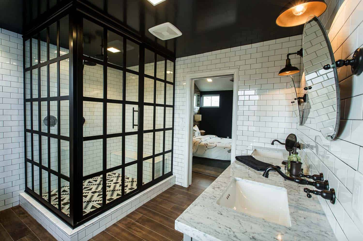 Bathroom with Black Ceiling