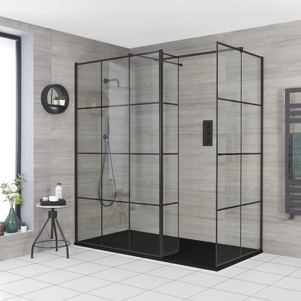 Black Paneled Shower Door1