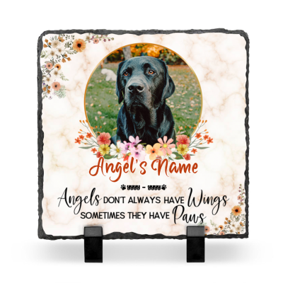 pet memorial photo stone personalized gift for loss of dog pet memorial keepsakes angels don't always have wings sometimes they have paws