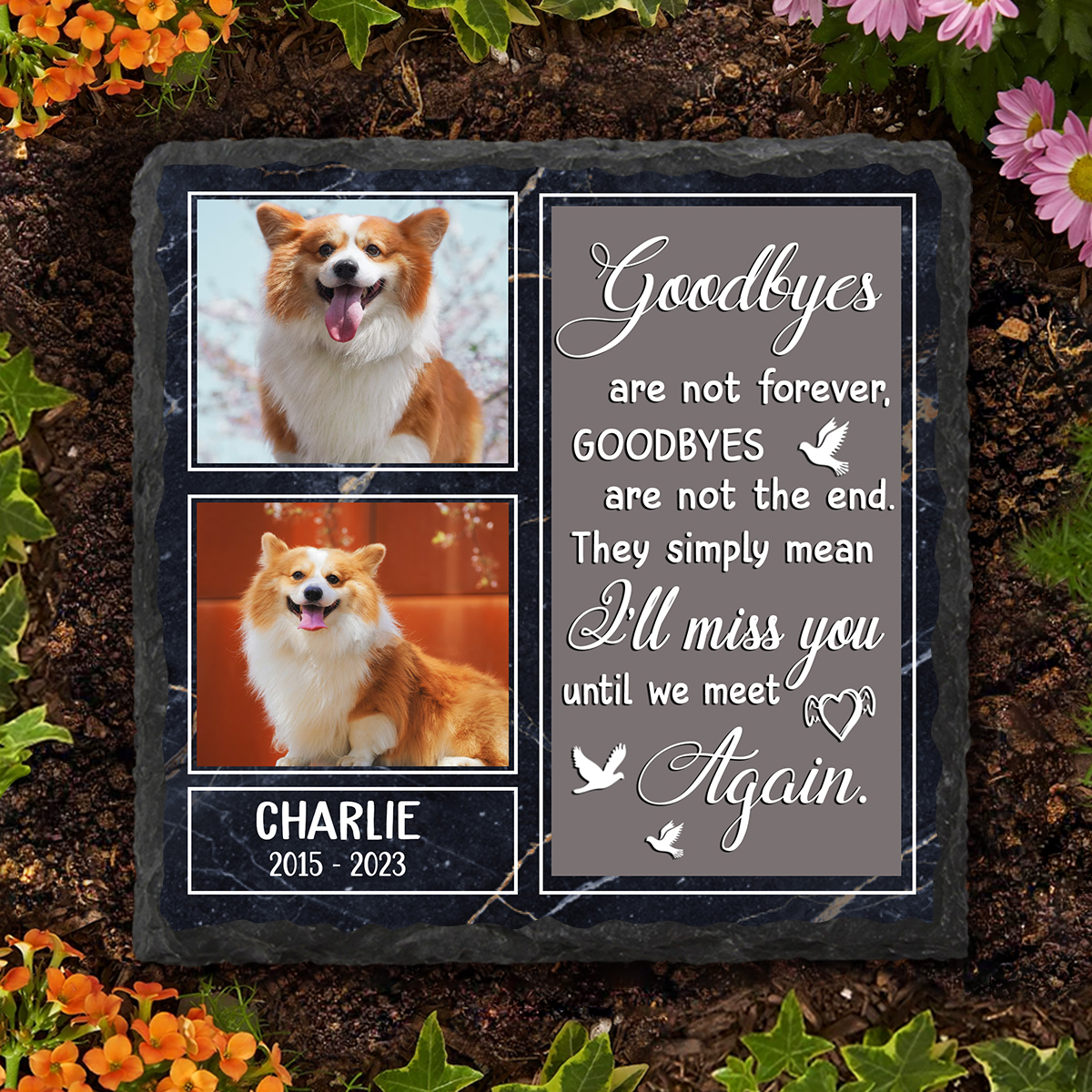 Personalized Pet Memorial Photo Stones, Dog Memorial Gifts For Garden, Until We Meet Again Pet Fur Keepsake 1 Personalized Pet Memorial Photo Stones, Dog Memorial Gifts For Garden, Pet Fur Keepsake