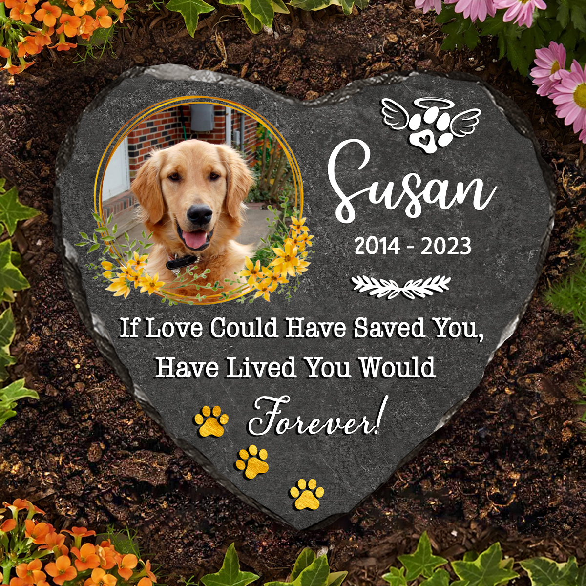 Pet Memorial Stone - 5 Best Pet Grave Marker Ideas 8 Personalized Dog Memorial Photo Stones For Graves, Pet Remembrance Gifts, If Love Could Have Saved You Garden Memorial Stone