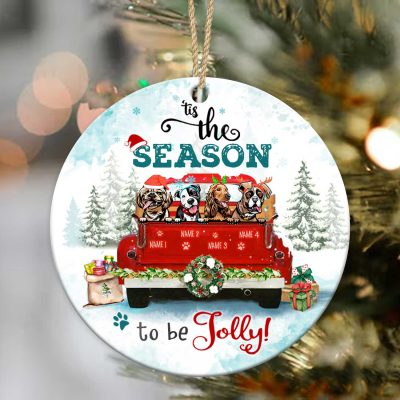 christmas dog lovers tis the season to be jolly ceramic ornament custom gift for dog lovers dog christmas ornaments by breed