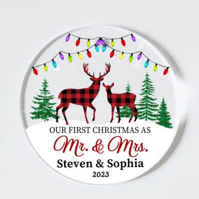 first christmas as mr and mrs acrylic ornament custom newlywed gift newlywed christmas tree holiday decor