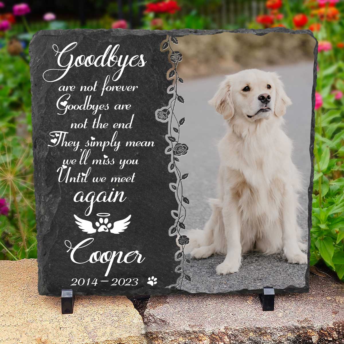 Until We Meet Again Custom Pet Memorial Slate, Personalized Dog
