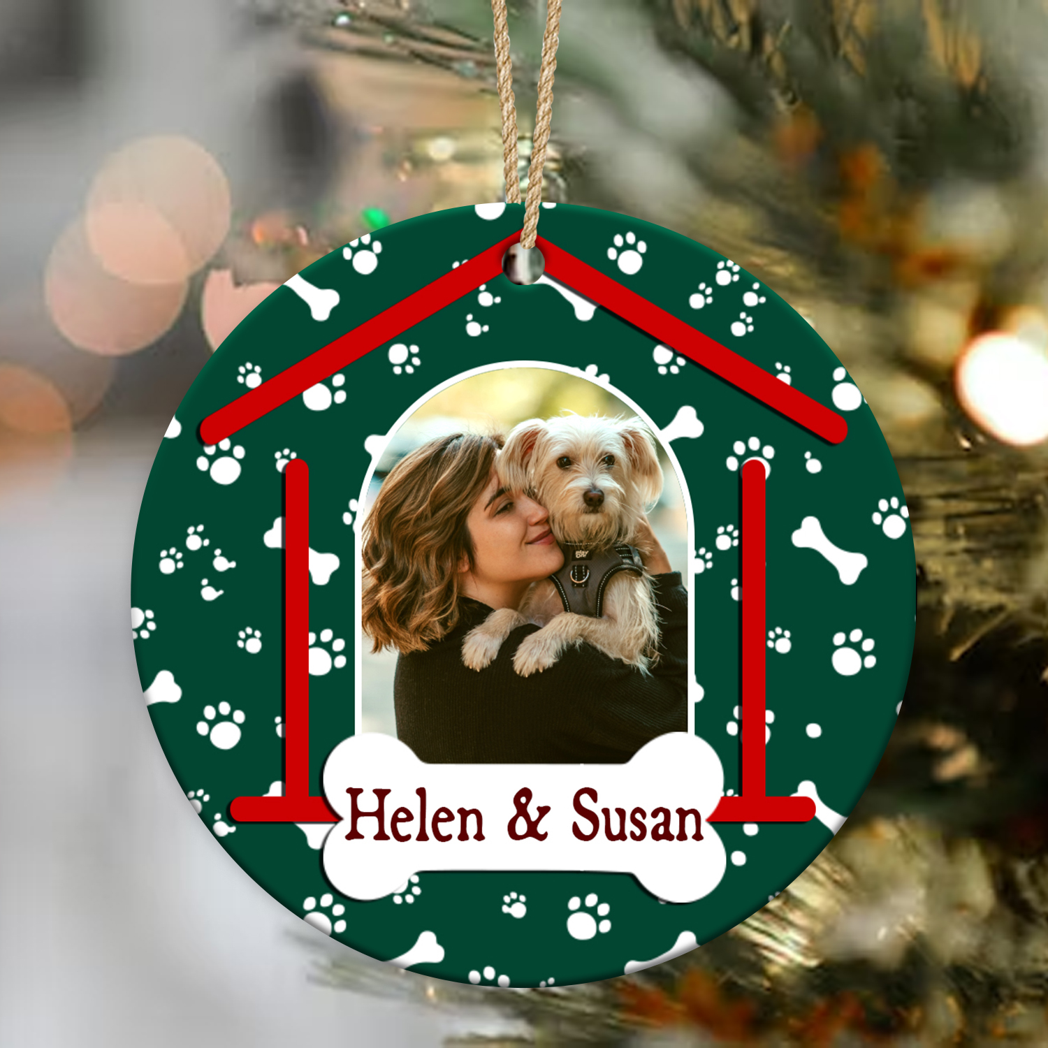 Personalized Dog Christmas Photo Ceramic Ornaments, Christmas Gift For Dog Mom, Pet Ornament Using Pet Photos 1 personalized dog christmas photo ceramic ornaments christmas gift for dog mom pet ornament using pet photos