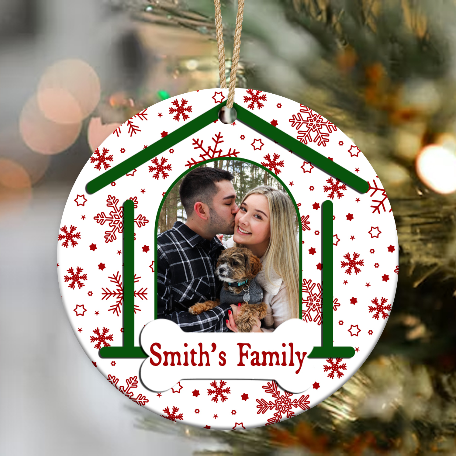 custom christmas photo ceramic ornaments xmas tree decorations family christmas ornaments