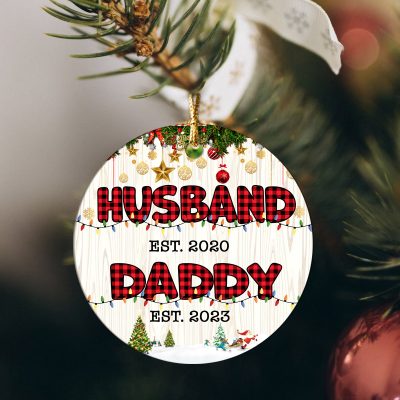 custom husband daddy est ceramic ornament christmas gift for new dad first time daddy christmas ornament