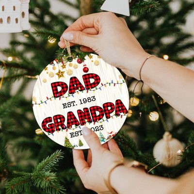 custom dad grandpa christmas ceramic ornament new grandpa gifts first time grandpa ornament