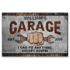 Personalized Garage Metal Sign, Custom Workshop Signs, Mancave Wall Decor