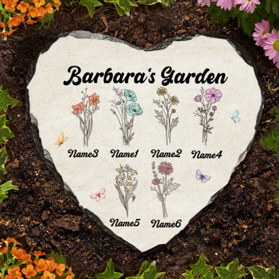 Personalized Family Garden Stone With Names, Custom Grandma Garden Stone, Mother's Day Garden Gifts