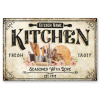 Seasoned With Love Kitchen Metal Sign, Custom Vintage Country Family Kitchen Signs, Classic Farmhouse Kitchen Decor