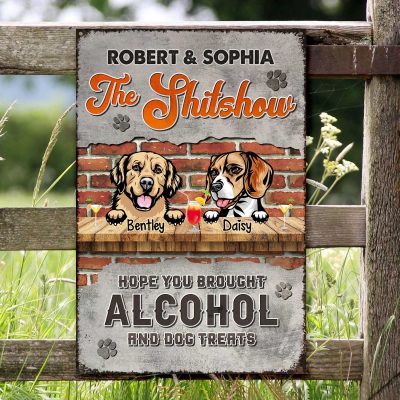Customized The Shitshow Metal Sign, Personalized Dog Breeds The Shitshow Sign, Funny Home Decor For Pet Owners