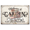Customized Flower Garden Metal Sign, Plant Smiles Grow Love Vintage Sign, Personalized Gardening Gifts