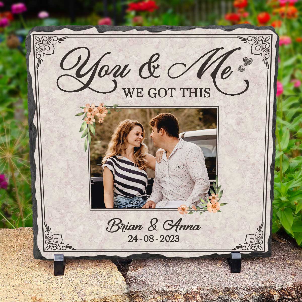You And Me We Got This Personalized Slate, Customized Photo Anniversary Stand Slate, Anniversary Photo Gifts 1 You And Me We Got This Personalized Slate, Customized Photo Anniversary Stand Slate, Anniversary Photo Gifts