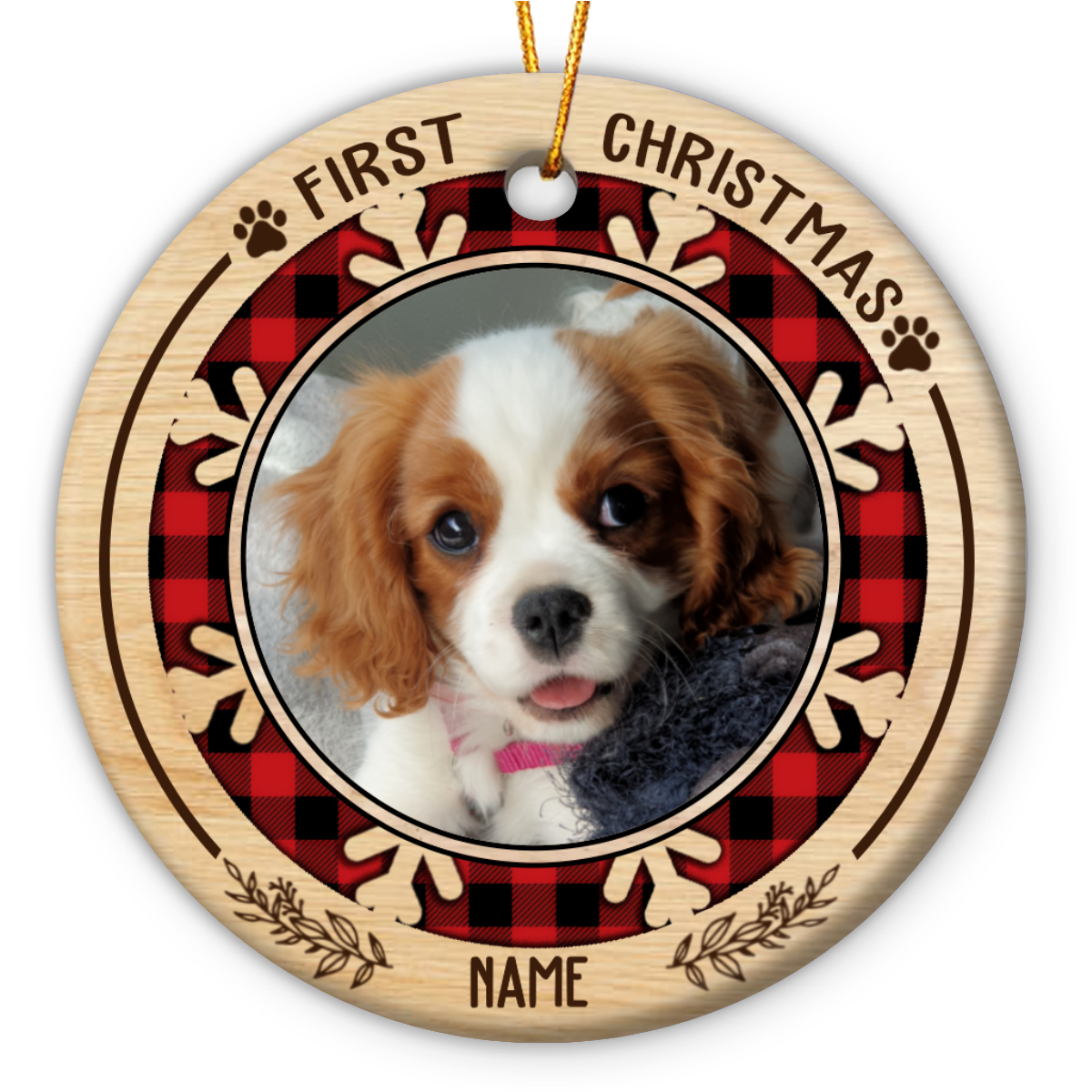 dog's 1st christmas photo ceramic ornament personalized new puppy 1st xmas gift first christmas puppy ornament