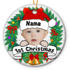 personalized first christmas baby face ceramic ornament baby shower christmas gift newborn 1st christmas ornament
