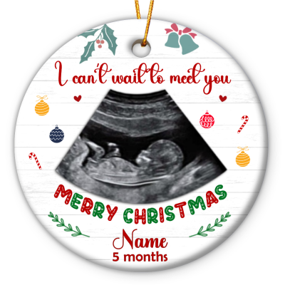 personalized bump's first christmas sonogram photo ceramic ornament christmas gift for future parents from bump i can't wait to meet you ornament