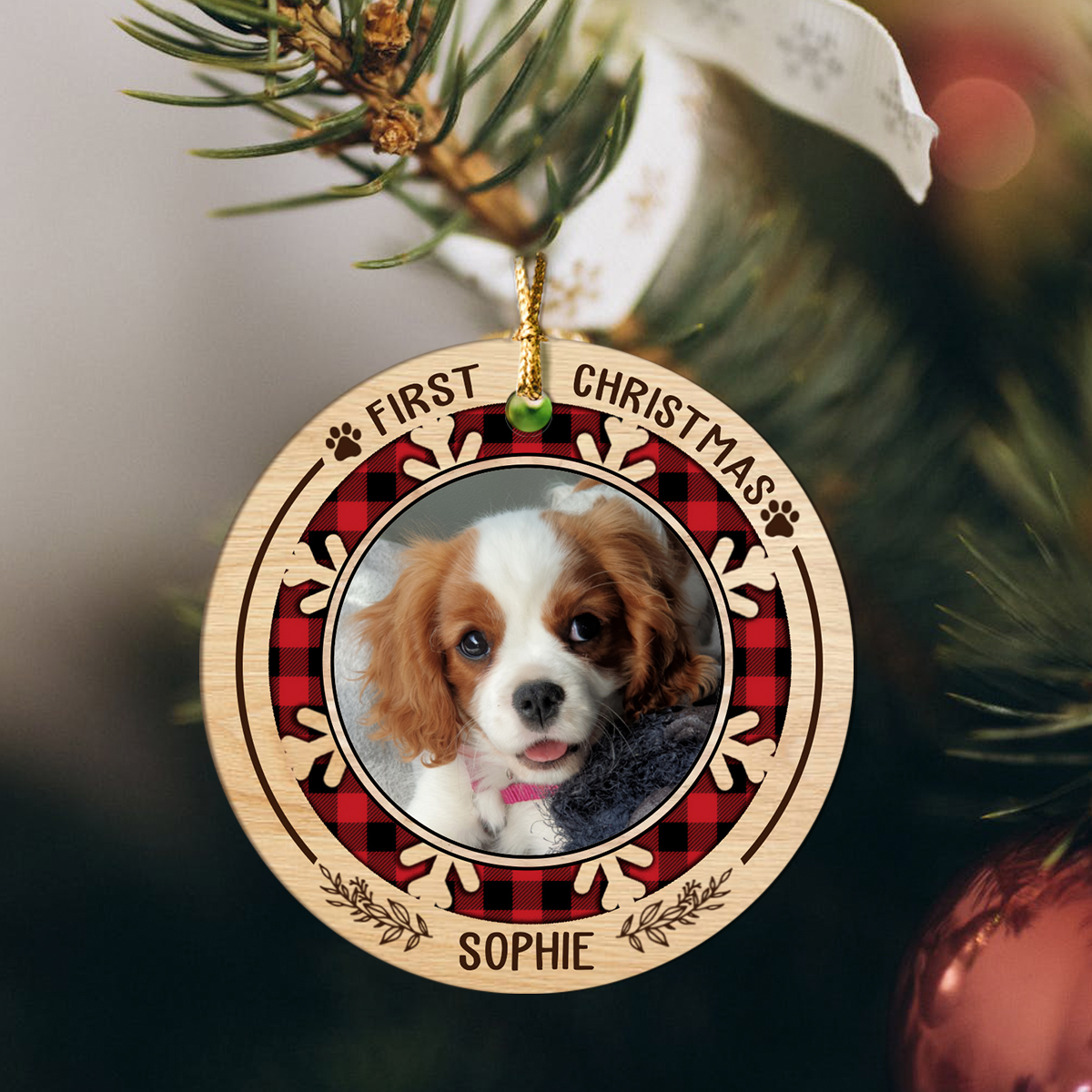 Dog's 1st Christmas Photo Ceramic Ornament Personalized, New Puppy 1st Xmas Gift, First Christmas Puppy Ornament 1 dog's 1st christmas photo ceramic ornament personalized new puppy 1st xmas gift first christmas puppy ornament