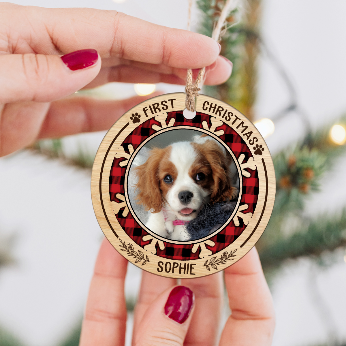 dog's 1st christmas photo ceramic ornament personalized new puppy 1st xmas gift first christmas puppy ornament