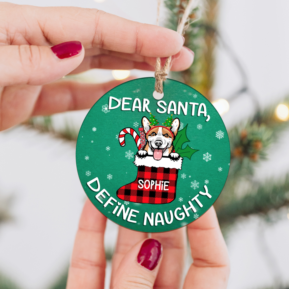 Dear Santa Define Naughty Personalized Dog Christmas Ceramic Ornament, Christmas Gift For Dog Lovers, Dog Circle Ornaments By Breed 1 dear santa define naughty personalized dog christmas ceramic ornament christmas gift for dog lovers dog circle ornaments by breed