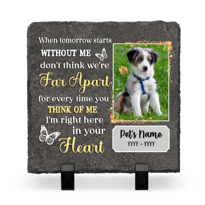 Dog Photo When Tomorrow Starts Without Me Memorial Stone Personalized, Pet Bereavement Gifts, Dog Loss Keepsake